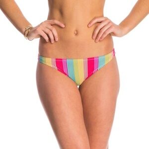 Raisins Opposites Attract Bum Bum Multicolored Striped Bikini Bottom Medium